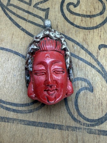 Sterling silver red buddha - red,
