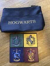 Harry Potter Hogwarts Wash/Vanity Bag & 4 HP House Coasters With Cork Back