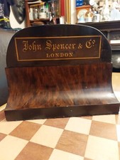 Vintage Antique 1890-1942 John Spencer &Co Wooden Walnut Piano Name Plate Plaque