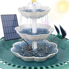 Solar Powered Fountain Water Pump Garden Pool Fish Pond Bird Bath Outdoor Decors