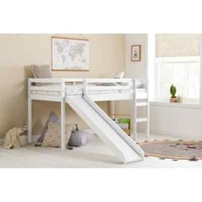 Kid's pine/wooden bed with slide. Loft bed for great sleeping and playing.