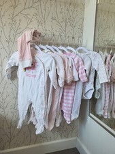 Next Sleepsuits Bundle Babygrows 3-6 Baby Girl Pink Stars Unicorn Cath Kidston