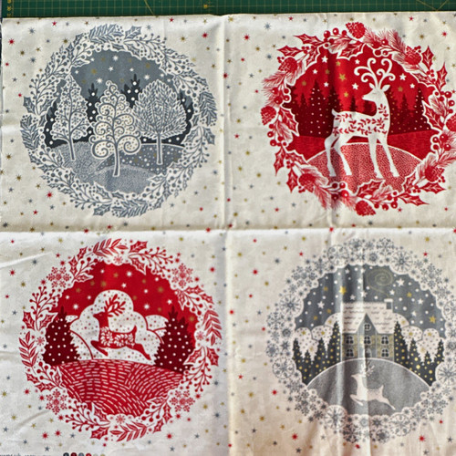 Makower cotton christmas panel - cotton,