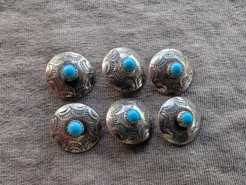 Turquoise buttons sterling - ,