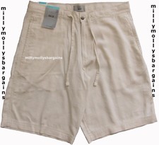 M&S Mens Marks and Spencer Beige Linen Shorts Size 30             zz