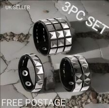 3pc Metal Studded Bracelets, Goth, Emo, Punk, Rock, Alternative, Wristband,