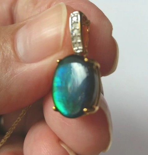 9ct gold ammolite - ammolite,