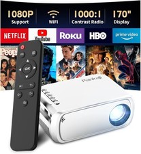 Smartphone Projector, Mini Projector Full HD 1080P Support WiFi Projector Home C
