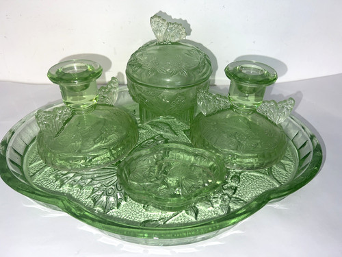 Vintage green glass butterfly - vintage,