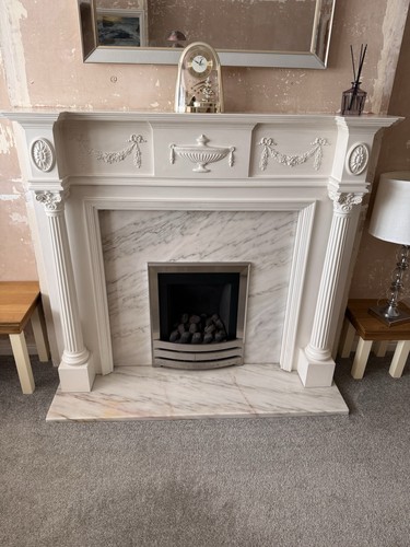 Marble fire surround with - marble,