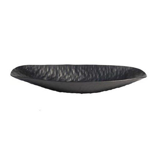 Hammered metal tray sleek boat - metal,