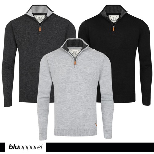 Mens zip knitted jumper - 1/4,