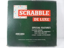 Vintage Scrabble Deluxe Built in Turntable With Pegs Spears Games 1973 Complete