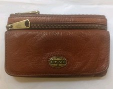 Fossil Explorer Flip Clutch Wallet Brown Leather Travel purse
