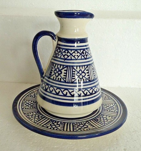 Hand painted ceramic jug - ceramic,