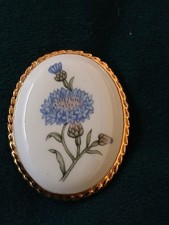 Aynsley Fine Bone China Cornflower Pattern Brooch Vintage