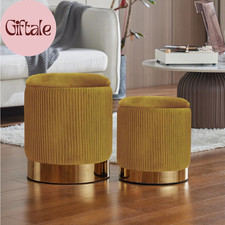 round Ottoman with Storage Set