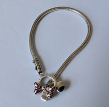 CHAMILIA Swarovski DISNEY Sterling Silver Minnie Mouse Red Toggle Charm Bracelet