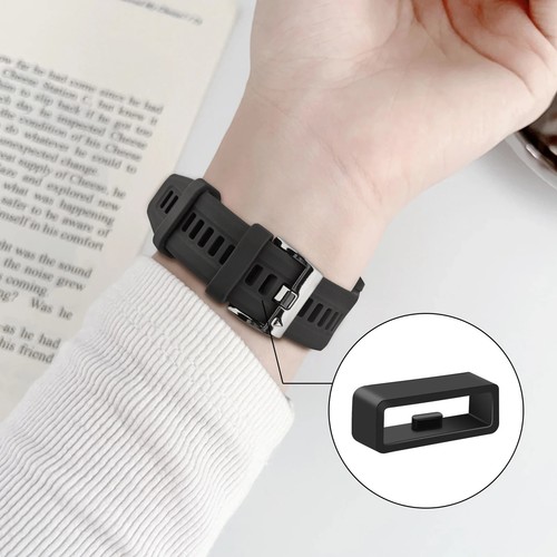 Black rubber watch strap - black,