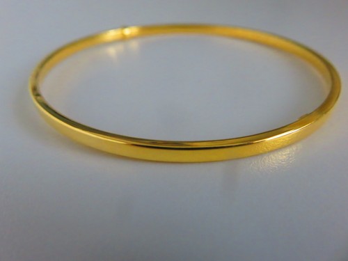 Gold slave bangle 3mm - bangle,