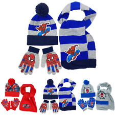 Kids Boys Spiderman Knitted Beanie Hat Scarf Gloves Spider-man Winter Warm Set