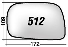 Left rearview mirror glass SX