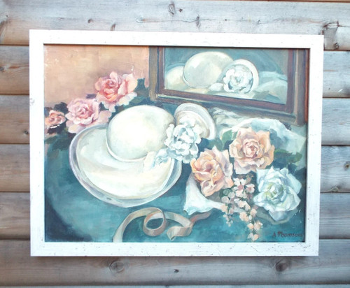 Large vintage oil painting - vintage,