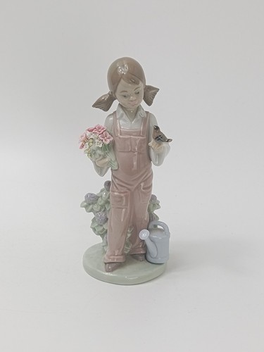 Lladro young girl - girl, bird