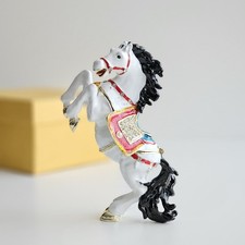 Luxurious White Horse Enamel