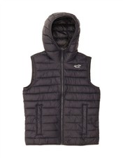 HOLLISTER Mens Hooded Padded Gilet UK 34 XS Black Polyester DR81