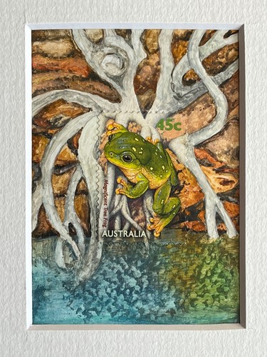 Tree frog aceo original - frog,