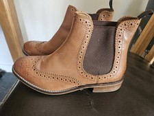 Dune Brown Leather Boots. Size