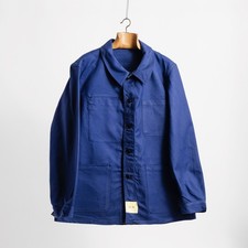 Vintage 70s Blue French Workwear Chore Jacket - Size XL
