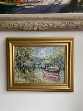 At Loch Lomond, Boats on the Leven by Robin Harvey Wyllie. Framed