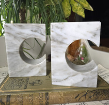 Vintage Marble Bookends Art