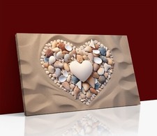 Heart Shape Seashells On Sand