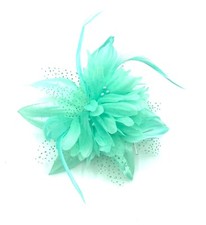Flower Feather Comb Fascinator