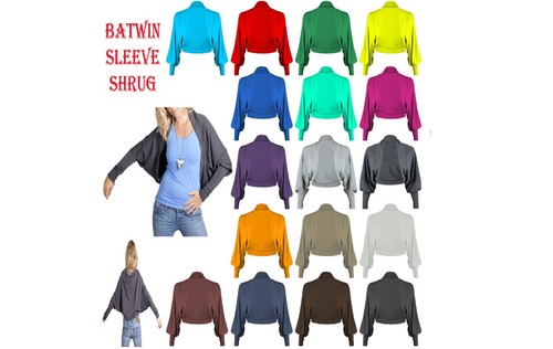 Women batwing shrug long - women,