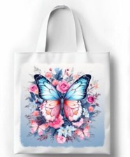 Custom Printed Butterfly White Tote Bag