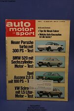 Auto Motor Sport 2/78 Opel Ascona B BMW 520 Porsche 911 Turbo