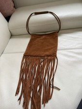 Zara Tan Suede Tasseled Bag