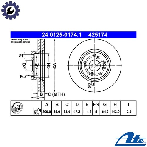 Brake disc 0125 - 2x, 24.0125-0174.1