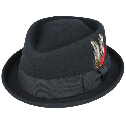 Men black wool felt - men's,