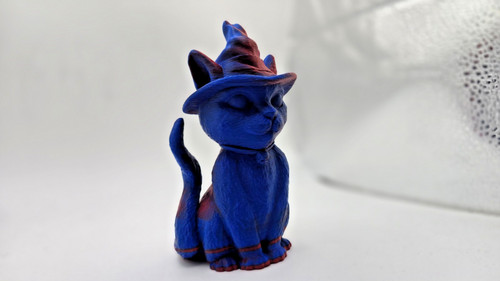 Wizard cat figurine - wizard, red