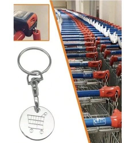 Trolley coin keyring removable - coin,