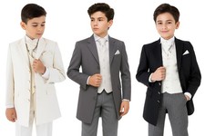 Boys Formal Prince Edward Tailcoat Suit 5pc Set with Waistcoat & Tie