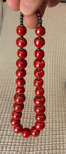 Kazuri beads red - 18",