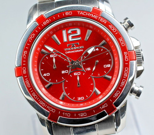 Technos chronograph red dial - technos,