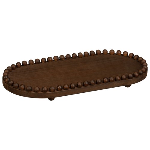 Bobble wooden oval - tray, dark
