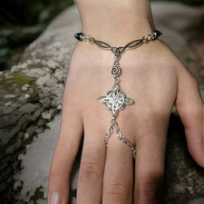 Celtic Witch Knot with Goldstone Slave Chain Bracelet  ~ Pagan Wicca Jewellery ☆